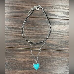 Turquoise Heart Pendant Necklace